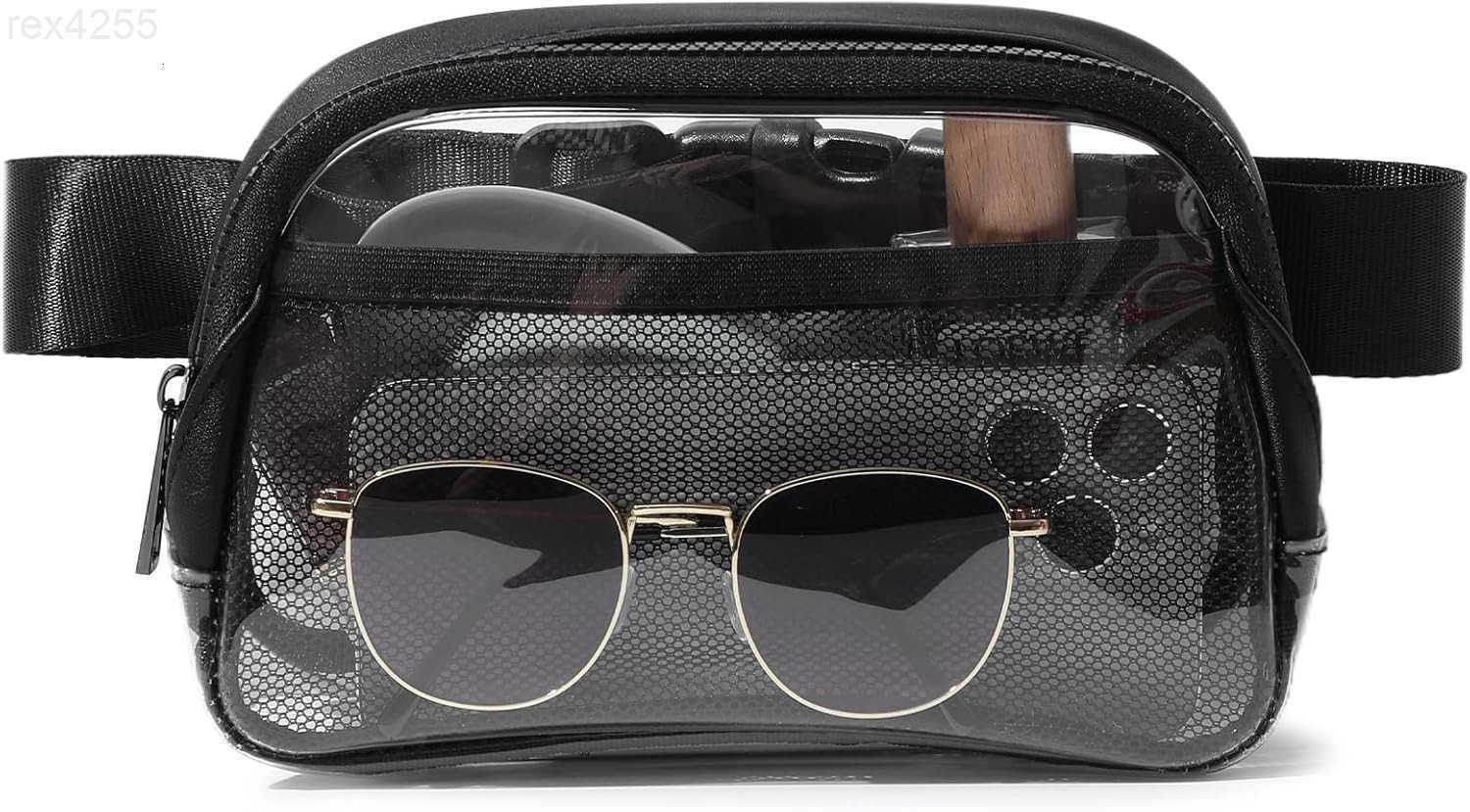 Clear Belt Bag Fanny Pack Stadium Approved Small Leather Transparent Waist Bag with Adjustable Strap for Concerts Sports Events Crossbody Purses for M