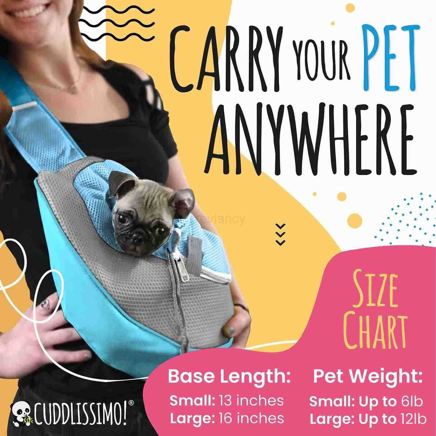 Pet Sling Carrier Soft FrontChest Carrying Bag for Small Pets Ideal for Dogs Puppies Cats 610 lbs Carefully Sized for Yorkshire Terrier Maltese Toy Po