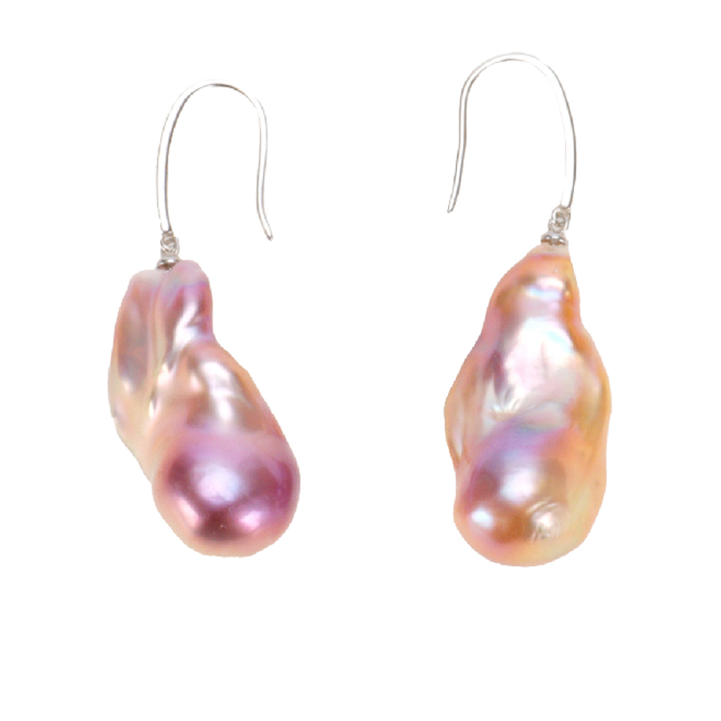 Natural Freshwater Baroque Pearl Earrings Sterling Silver Freshwater Pearl Hook Earrings Fashionable, Versatile, Trendy Anniversary Gift, Bestie Gift