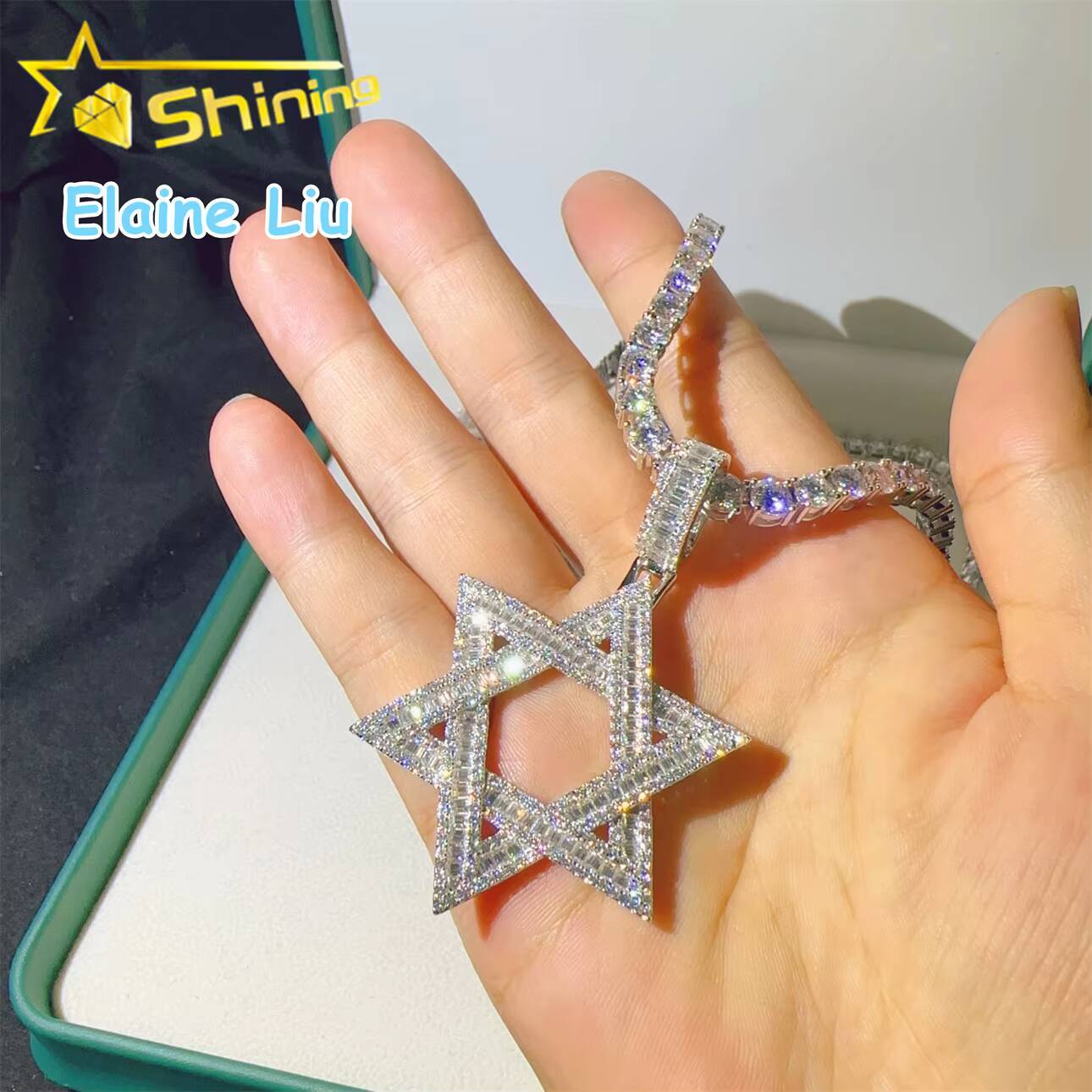 925 Sterling Silver Custom Pendant D Color VVS Moissanite Hip Hop Jewelry Iced Out Hip Hop Pendant