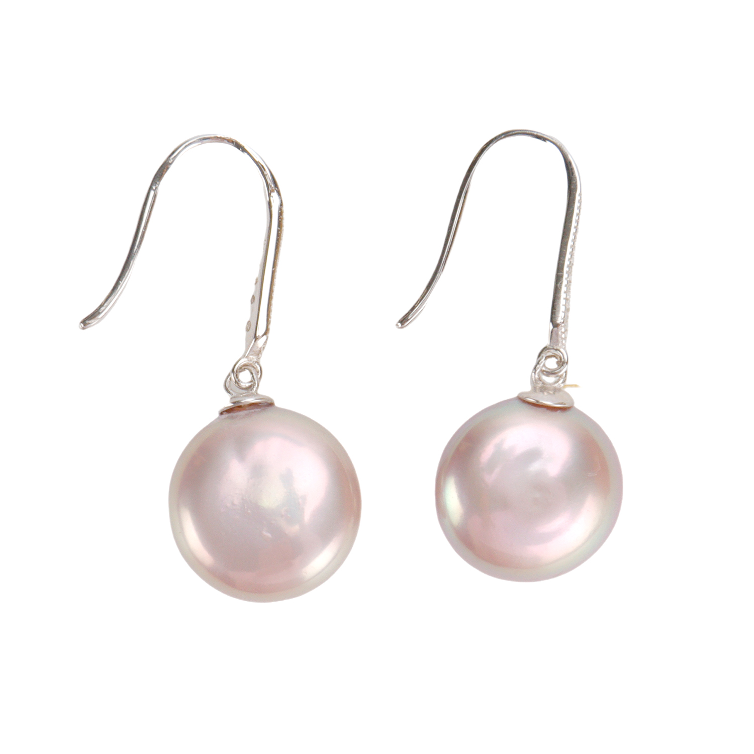 12-13mm Powder Purple Baroque Pearl S925 Sterling Silver Ear Hooks S925 Silver Freshwater Pearl Stud Earrings Fashionable, Versatile, Trendy Anniversa