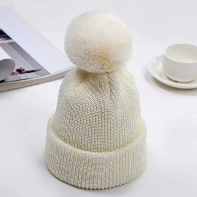 Solid Color Child Knitting Crim Keep Warm Pp Hat Korean Version Autumn Winter Kids Beanie Ski G250910
