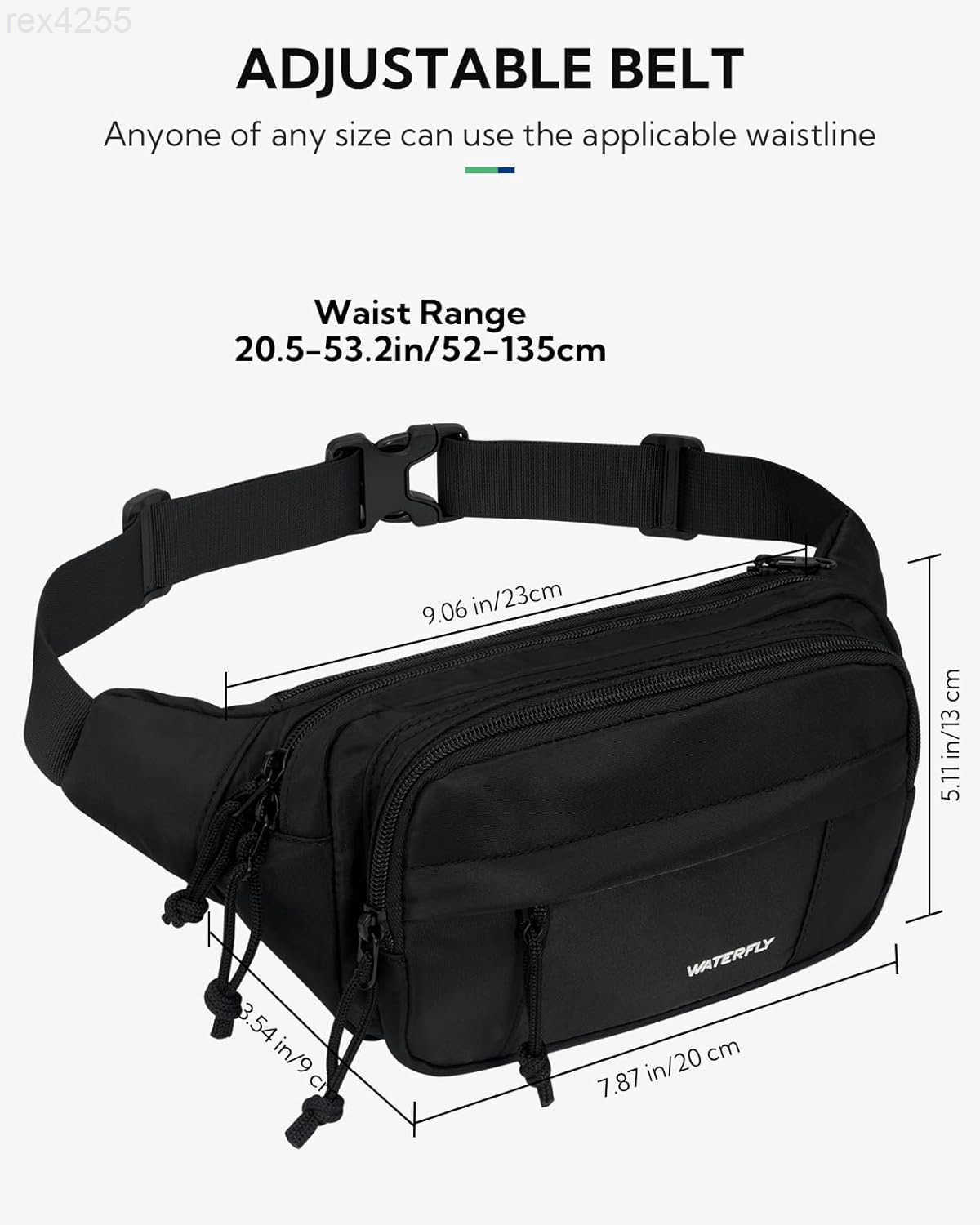 Fanny Pack Waist Packs Large Crossbody Fanny Packs for Women Men with 5 Zipper Pockets Adjustable Strap Waist Bags Hip Pack for Traveling Cycling Runn