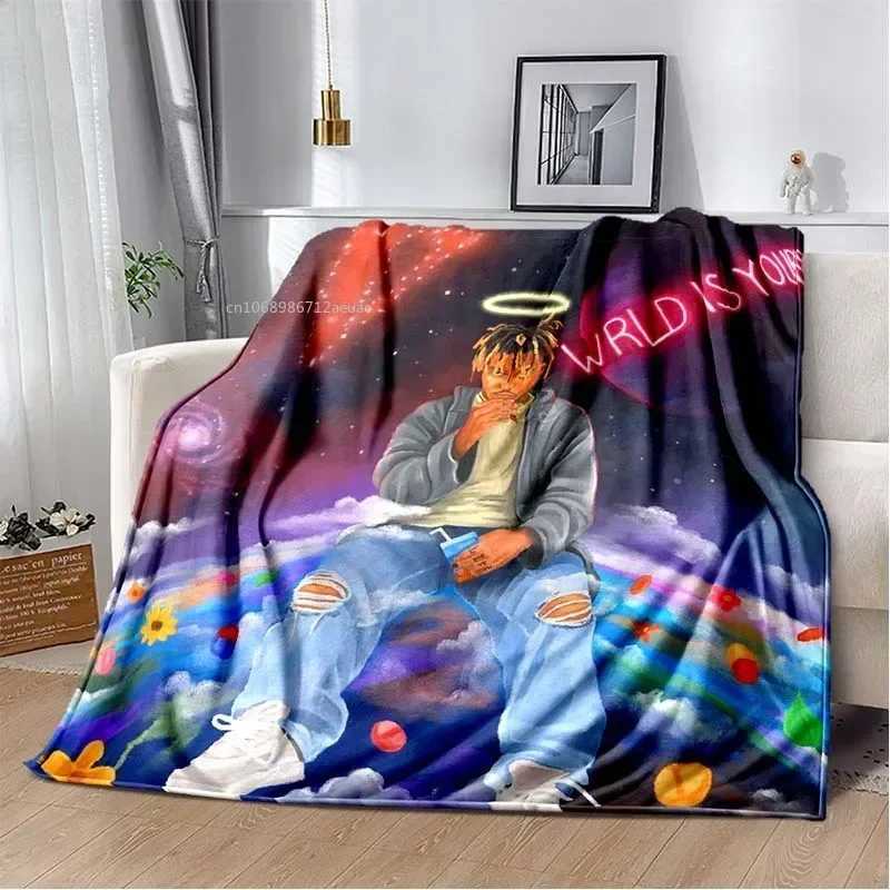 Album Rapper Juice Wrld 999 Blanket Poster Art Printed Flannel Blanket Soft Bedspread Sofa Warming Cover Gift for Music FansXJ250912