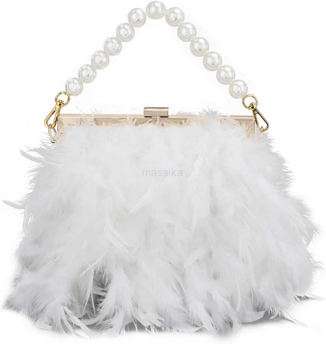 Women Feather Clutch Purses Fluffy Feather Evening Handbags for Wedding Banquet Party M250912