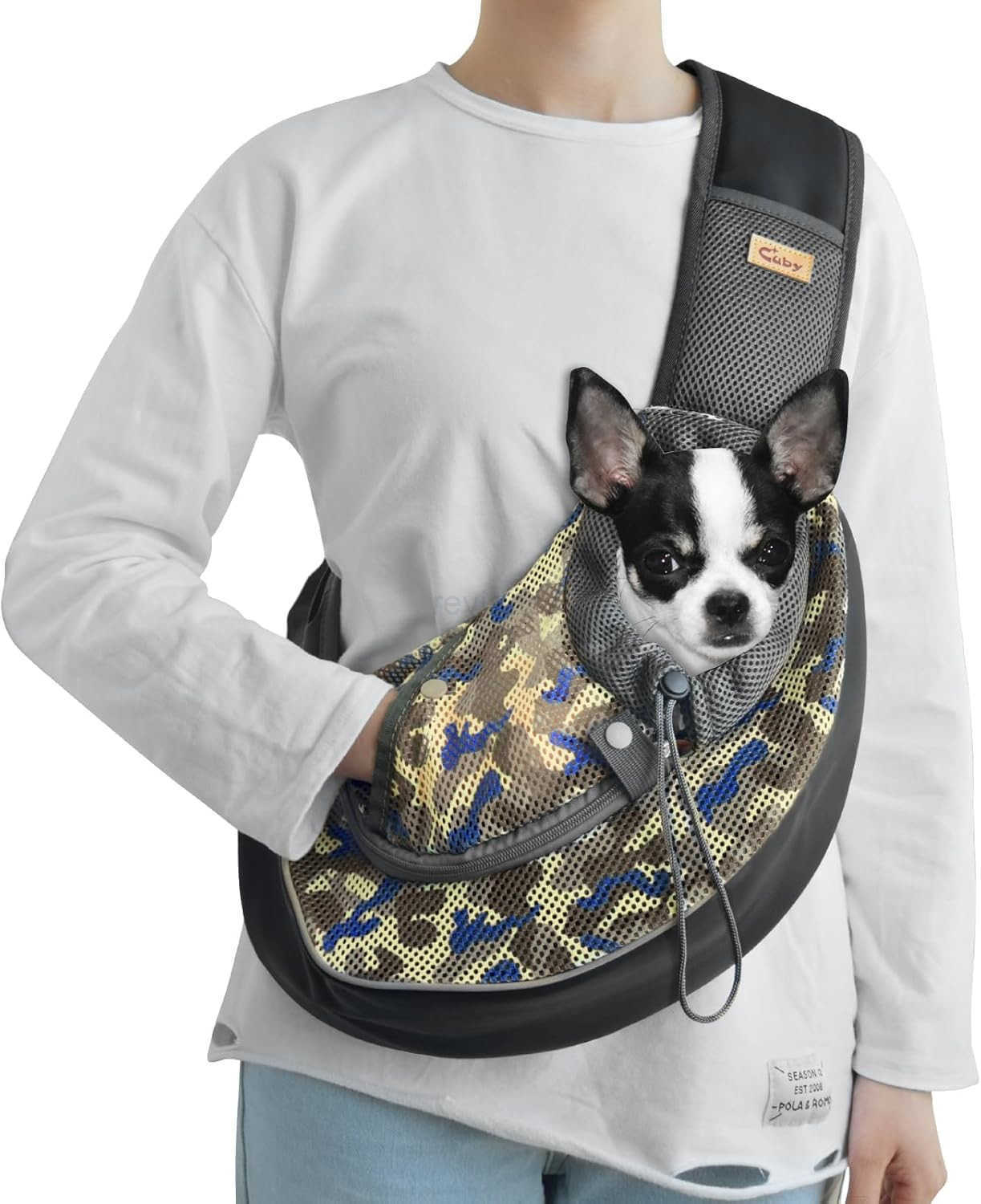 Pet Sling Carrier for Small Dogs CatsDrawstring Zipper Security Hook Triple Designs for Pets Securty Dog BagBreathable Travel Pet Puppy Sling Carrier 