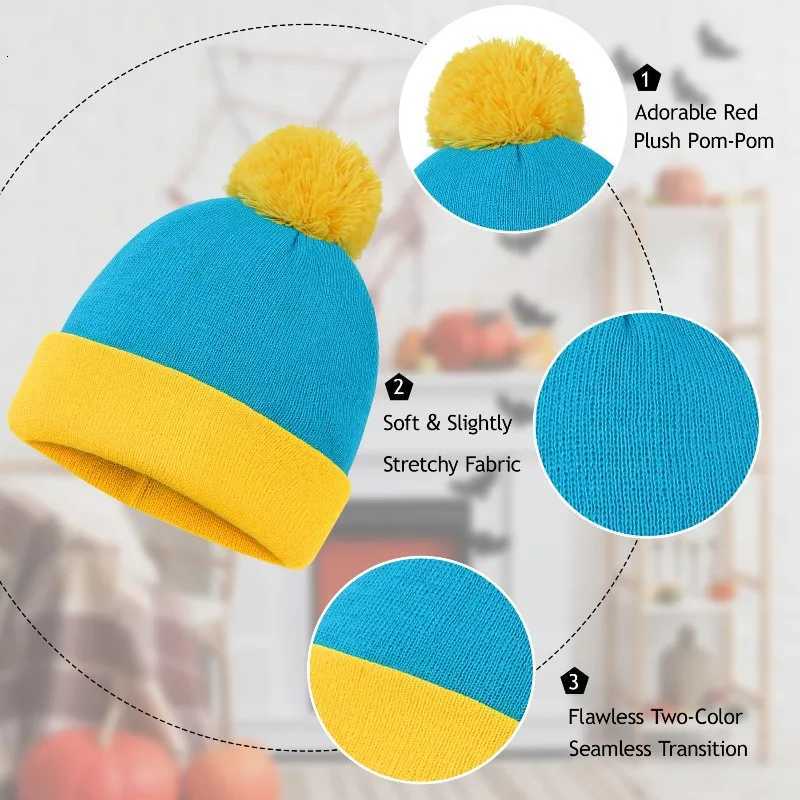 Halloween Cosplay Funny Beanie Hat and Gloves Character Park Knit Hat Winter Christmas Costume Accories G250910