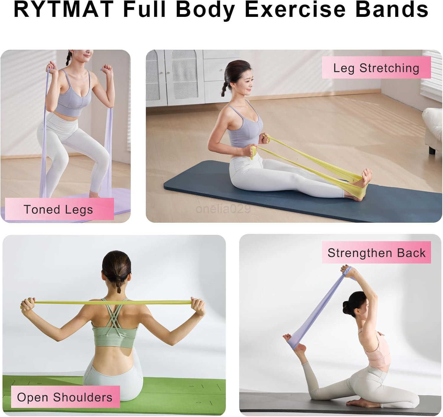 Resistance Bands 65ft Long NonLatex Elastic Stretch Bands Exercise Bands for Physical Therapy Yoga Pilates Rehab Home Gym Workouts Strength Training W