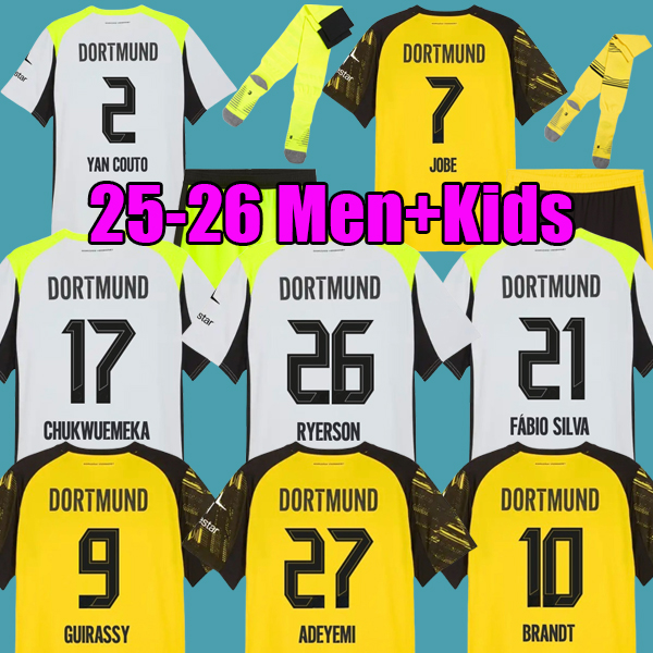 ADEYEMI JOBE DORTMUNDS 25 26 SOCCER JERSEYS FABIO SILVA GUIRASSY YAN COUTO CHUKWUEMEKA RYERSON 2025 2026 BRANDT SULE jersey football kit shirts men kids sets