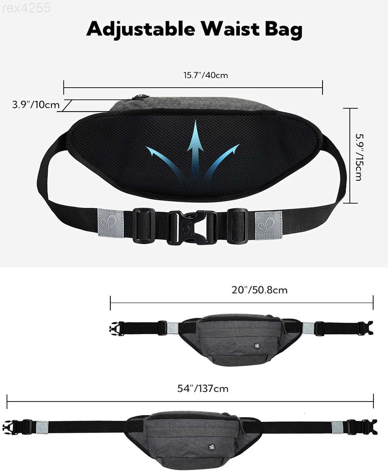 Fanny Pack for Men Women Water Resistant Large Hiking Waist Bag Pack Carrying All Phones for Running Walking TravelingW250912