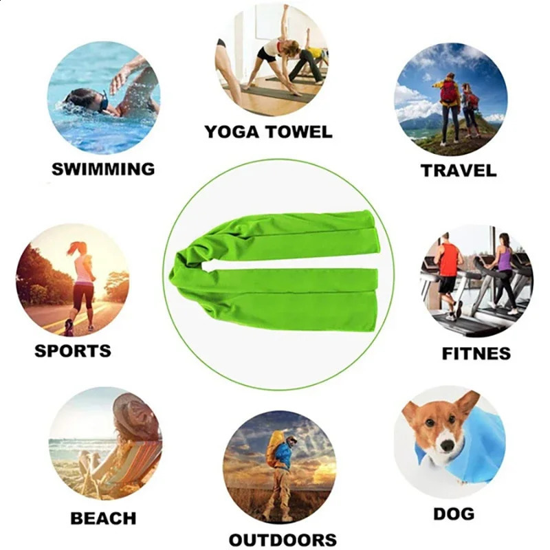Sport Cooling Towel Microfiber Instant Cool Ice Face Towels for Gym Swimming Yoga Running Quickdry Towels Cooling Cloth 250911