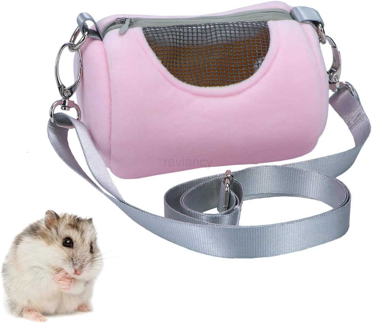 Hamster Travel Carrier Portable Outgoing Breathable with Adjustable Shoulder Strap Pet Carrying Bag for Sugar Glider Hamster Rat ChipmunkW250911