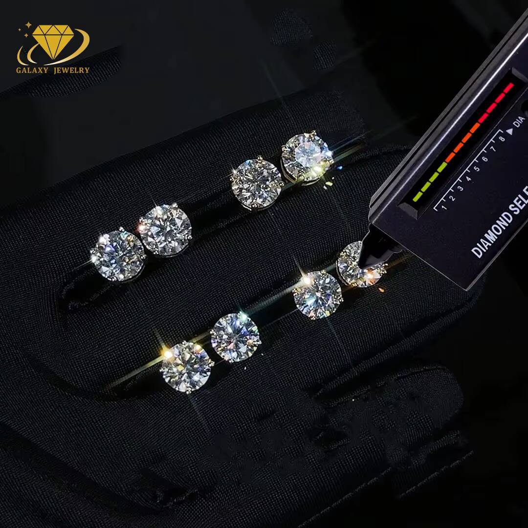 Fashion Jewelry Earrings 3mm10mm Classic Mossanite Screw Back Earrings Hypoallergenic Silver 925 Vvs Moissanite Stud Earrings