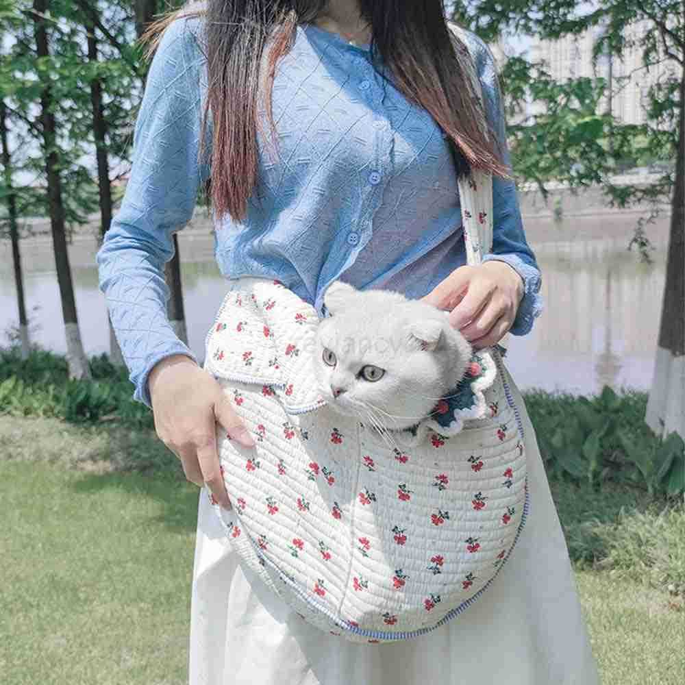 Flower Pet Sling Carrier for Small DogsBreathable Small Dog Carrier SlingPuppy Carrier for Small Dogs and CatsDog Slings for Small Dogs red MediumW250