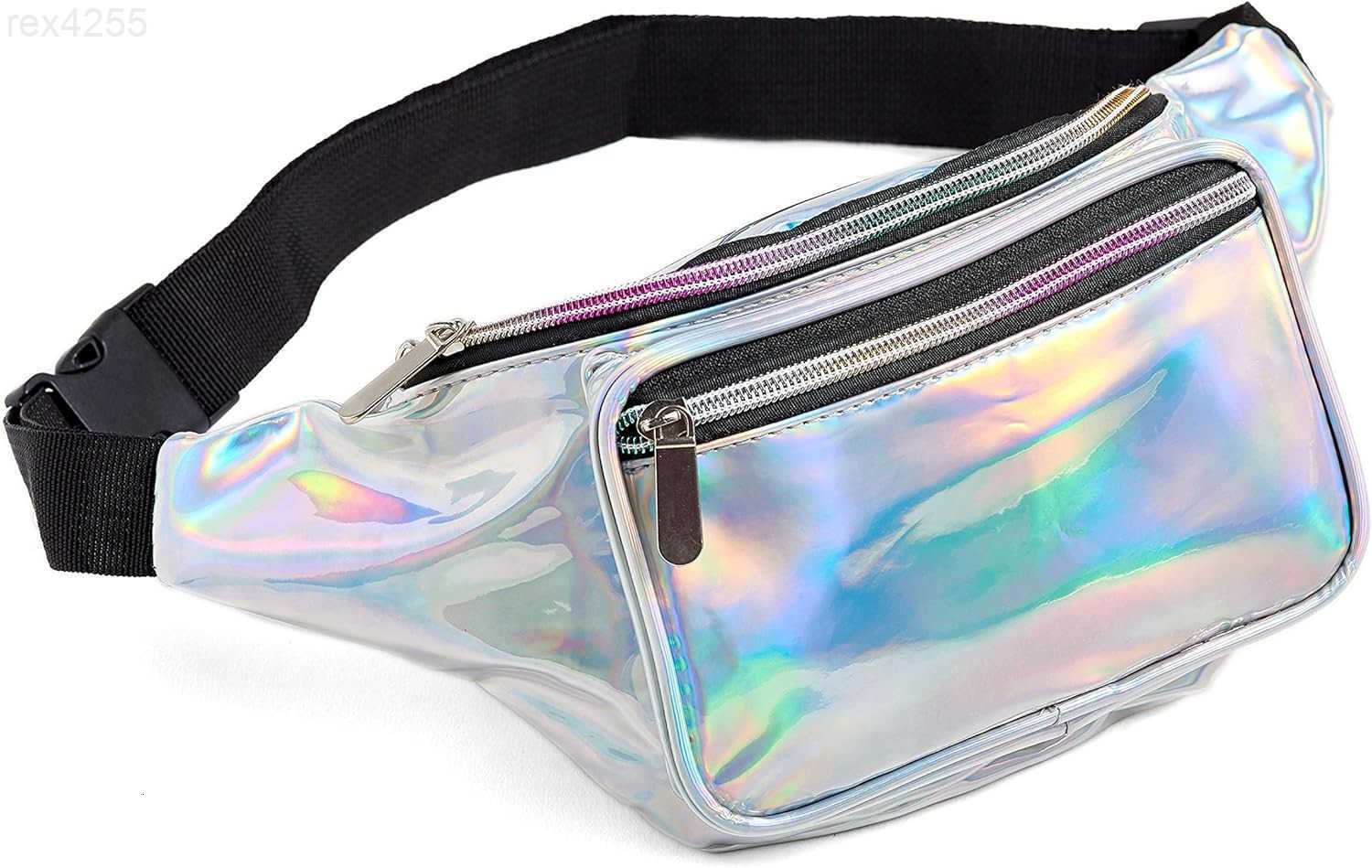 80s Holographic Rave Gold Fanny Pack For Festival Women Girls Cute Fashion Waist Bag Belt Bags GoldW250912