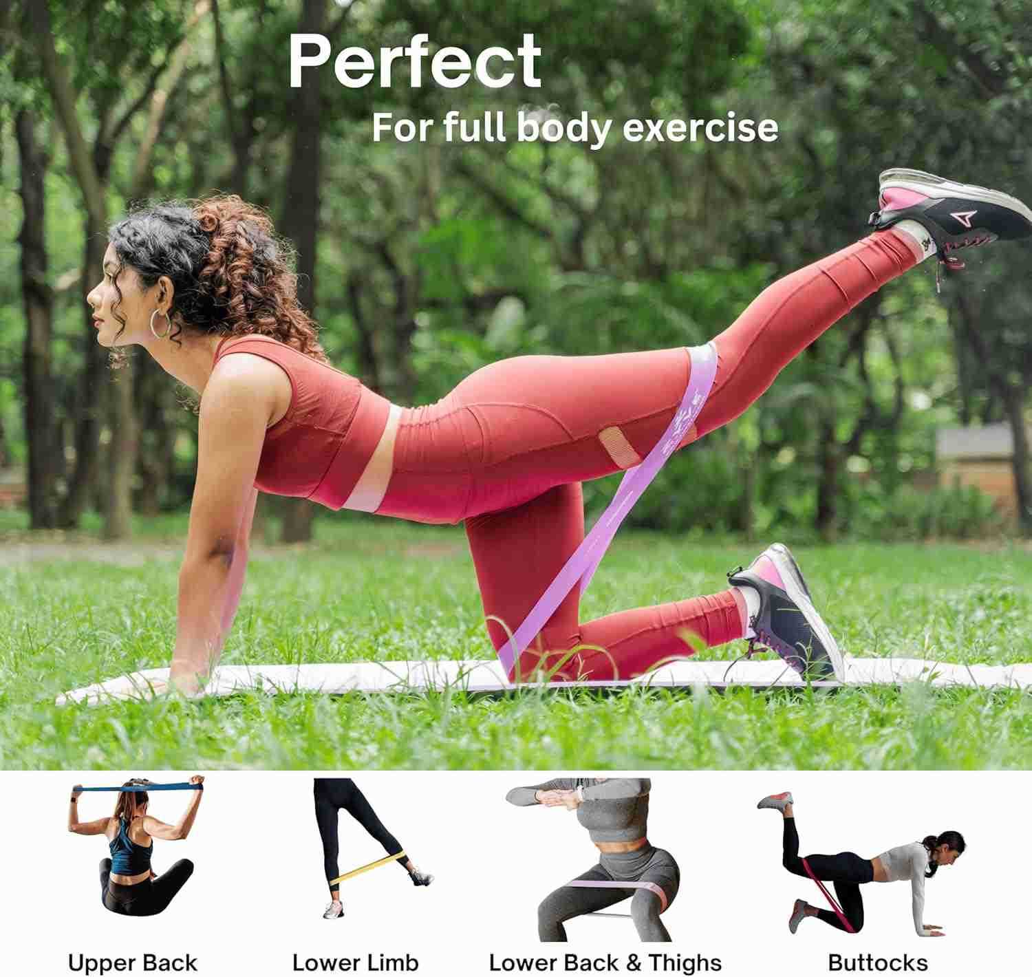 Resistance Bands for Women and Men Heavy Duty Natural Rubber Exercise Bands for Workout at Home and Gym Strength Training Physical Therapy Sets of 5 B