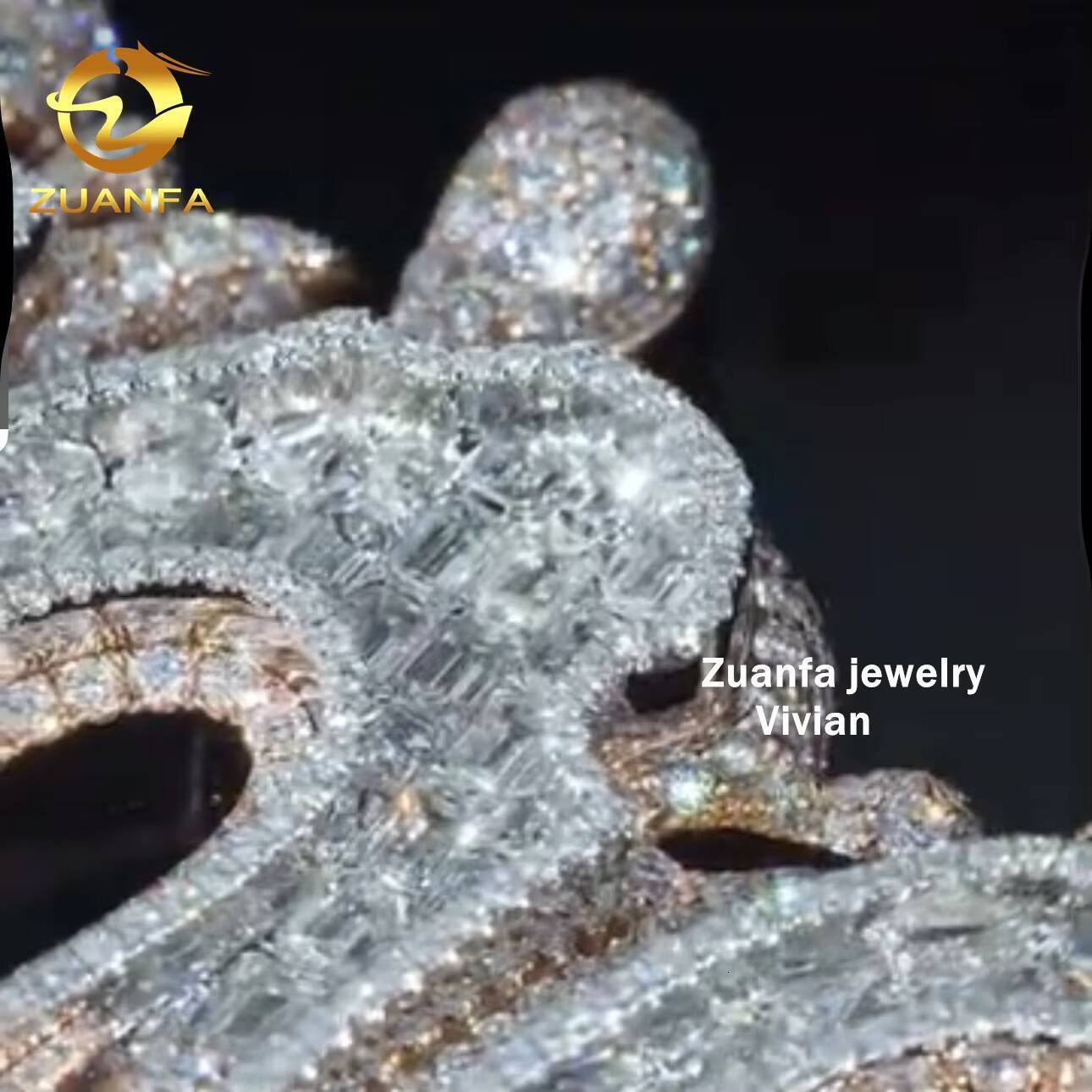 Fine Jewelry Custom Iced Out Sterling Silver 925 VVS Moissanite Diamond Hip Hop Chain Letter Pendant