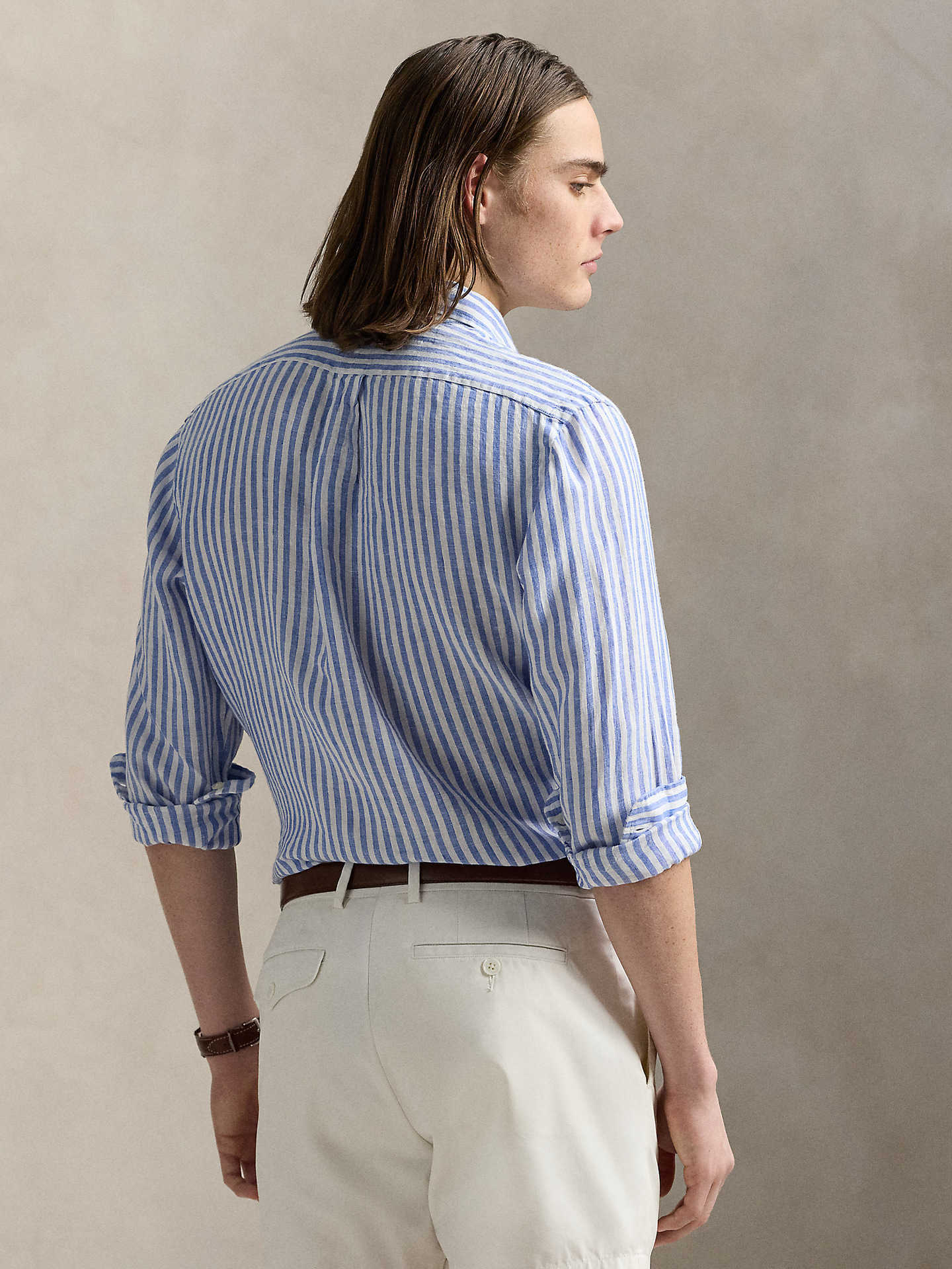 Small Pony Embroidered Shirt For Men Pure Cotton Sun Protection Shirt Light Summer Style Long Sleeve Striped Top T250905