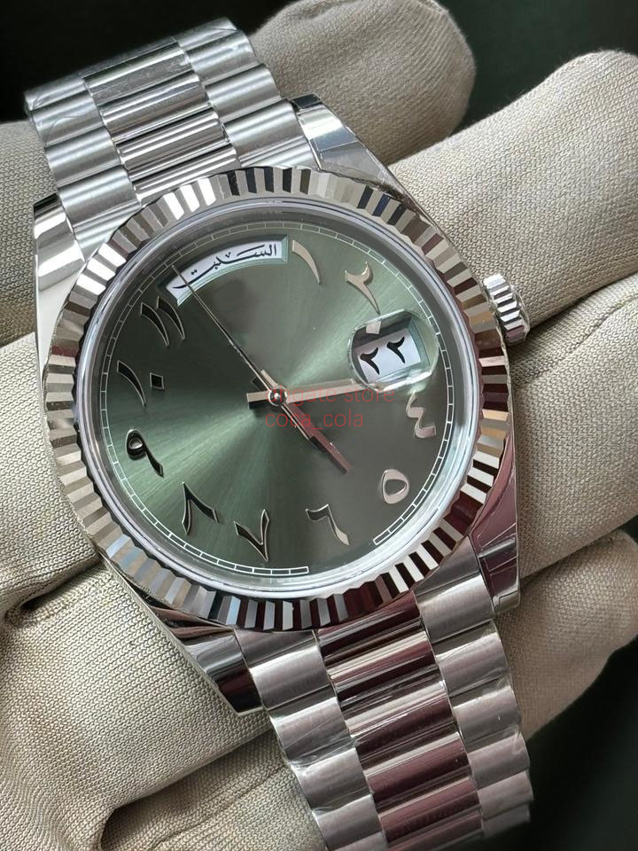 Best version Day Time Date 40 Watch 40MM BLUE Arabic Language Dial Platinum 228206 Bracelet Sapphire ETA ovement Mechanical Automatic Men Wristwatches