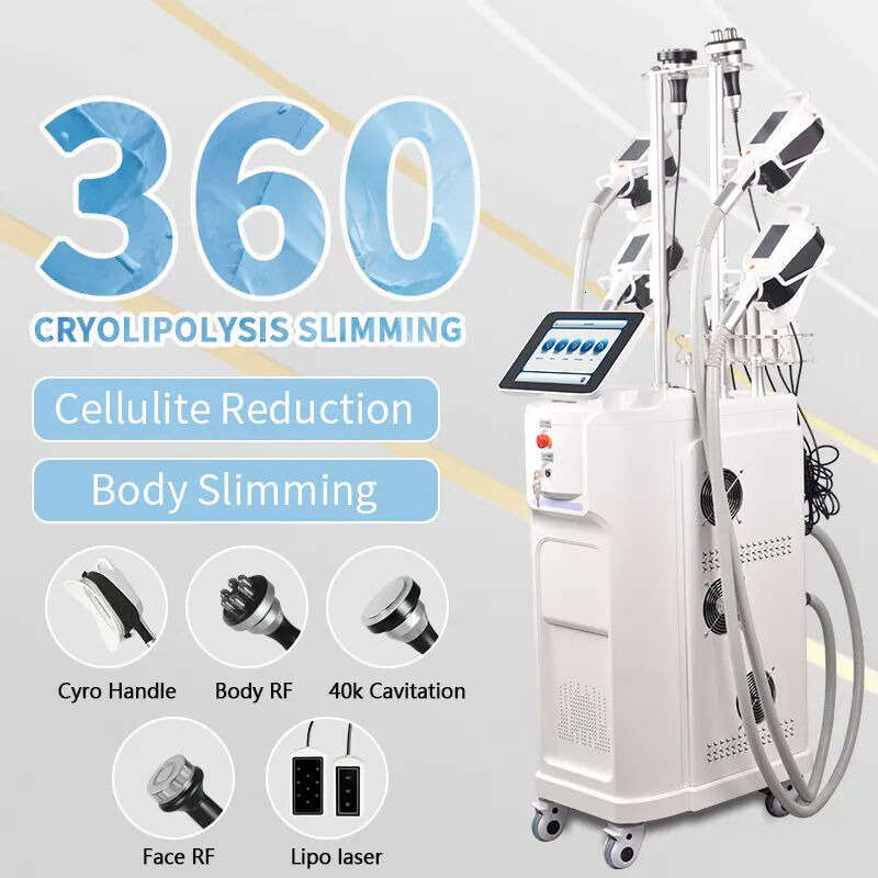 Hot Sell 360 Degree Cryolipolysis Face Lifting Reshaping Jowl Removal Professional Cryotherapy Cavitation RF Body Weight Loss Skin Smooth Machine