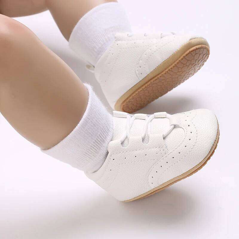 Newborn Baby Boys' Moccasin Fashion Casual Sports Shoes White Baptist Soft Sole Anti Slip First Step