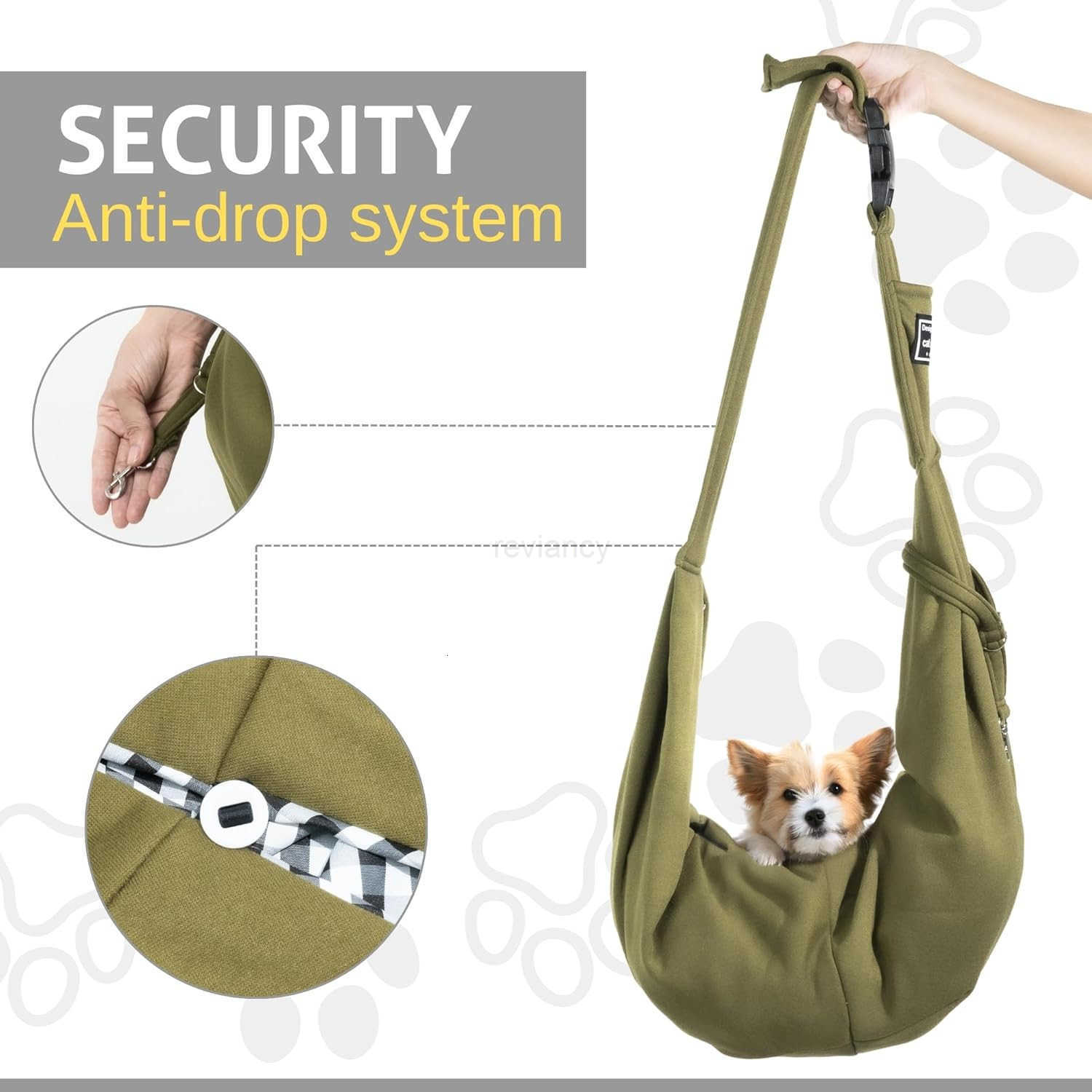 Dog Sling Carrier for Small Dogs Cats Reversible Soft Pet Carrier Adjustable Strap HandsFree Puppy Carrier for Dogs 015 lbs Lightweight Comfortable Sl