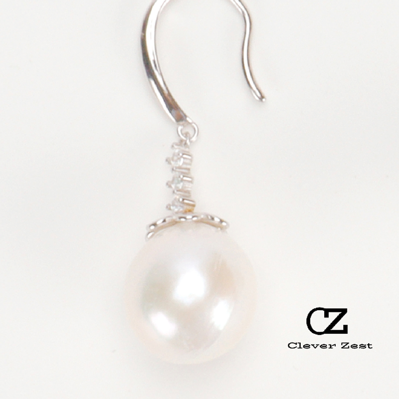 Natural Freshwater Baroque Pearl Stud Earrings Sterling Silver Freshwater Pearl Stud Earrings Fashionable and Versatile Trendy Anniversary Gift