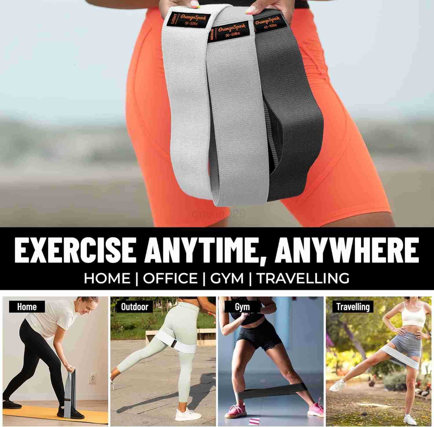 Resistance Bands Premium Workout Bands for Women Men 3Piece Stretch Band Set for Glutes Legs Pilates Strength Training W250912