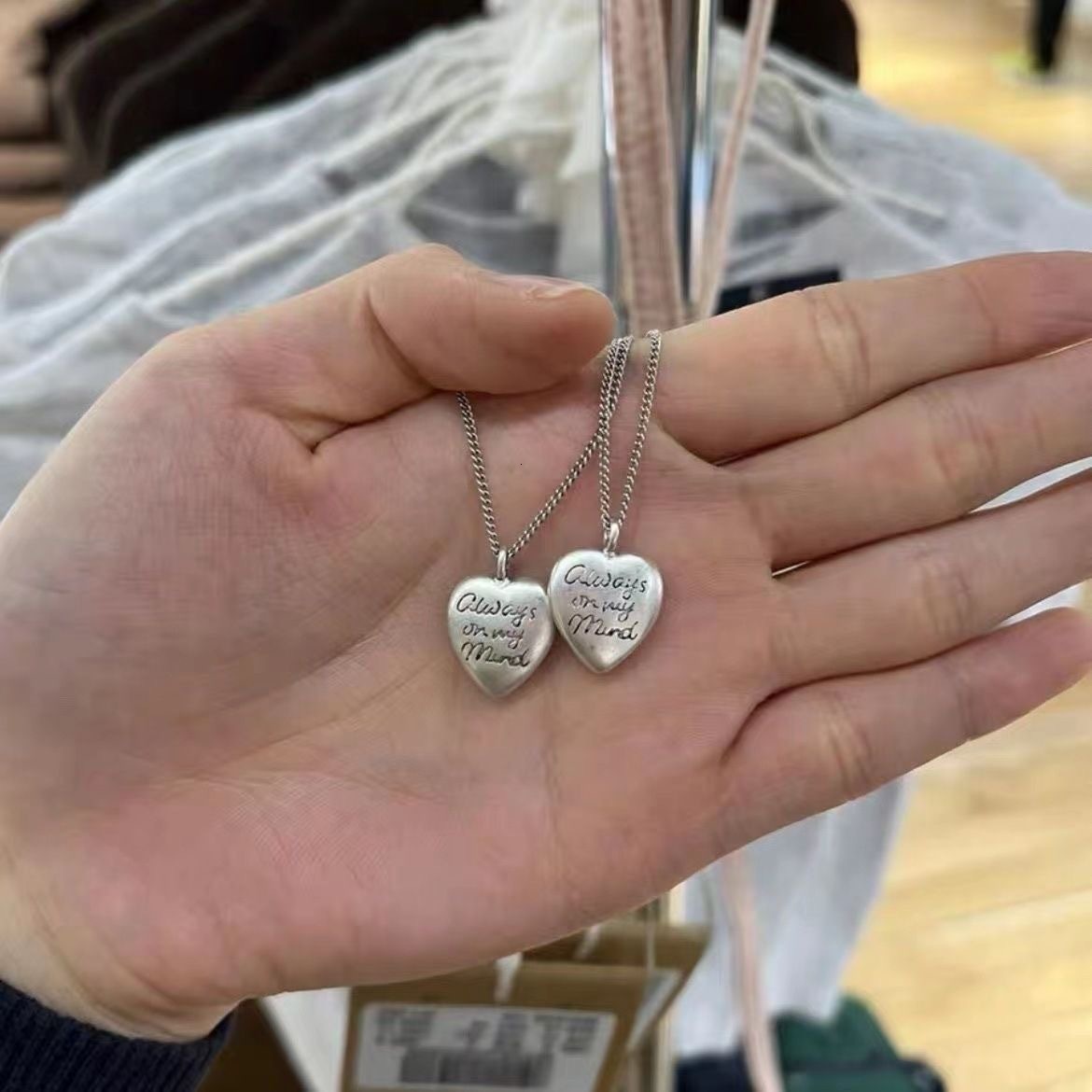 New Brandymeille Heart BM for Women Sweet Cute Versatile Clavicle Necklace