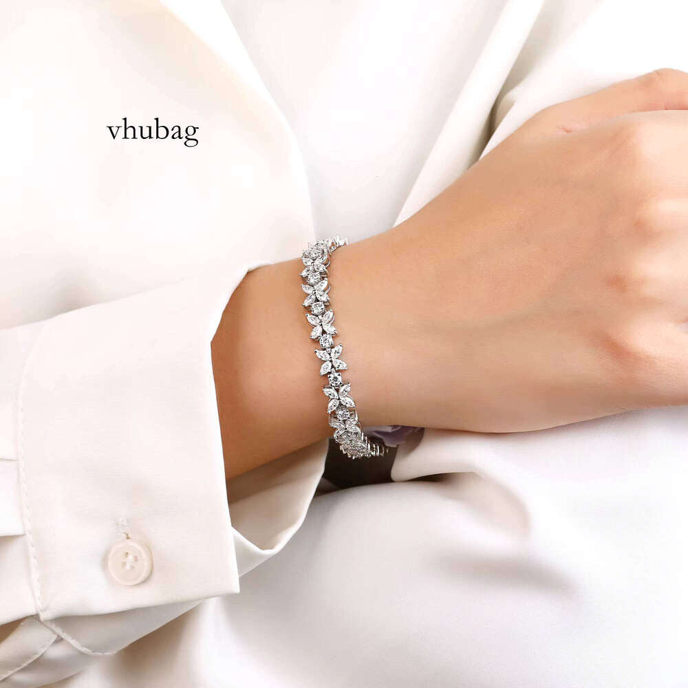Ladies Fine Jewelry Dia Vvs Moissanite Bracelet Sier Bracelets Women