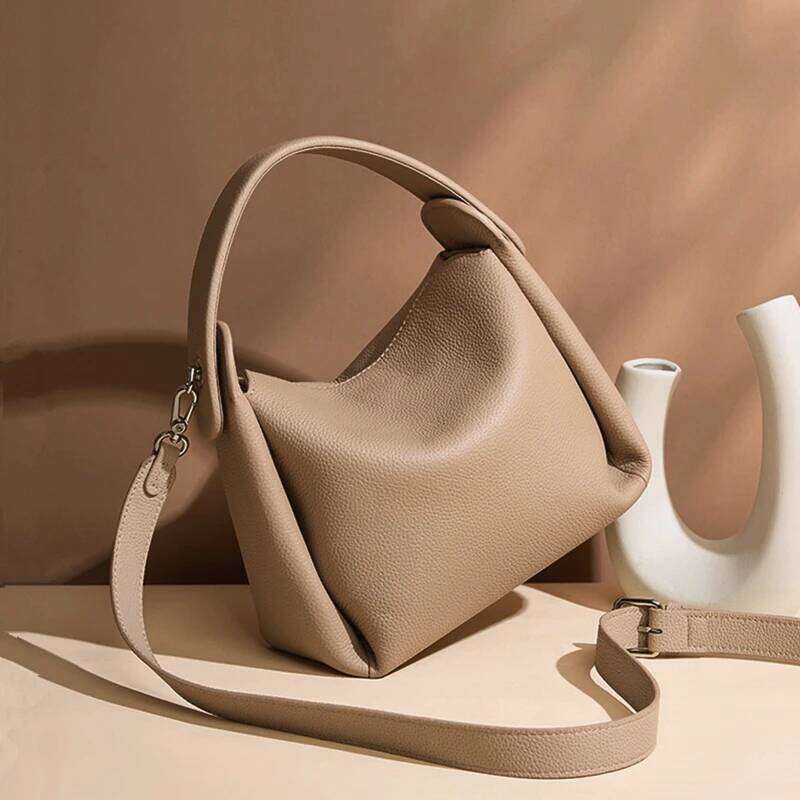 Hifashion Cowhide Genuine Leather Small Shoulder Bags For Women 2025 Designer Work Bucket Tote Crossbody Ladies Handbags
