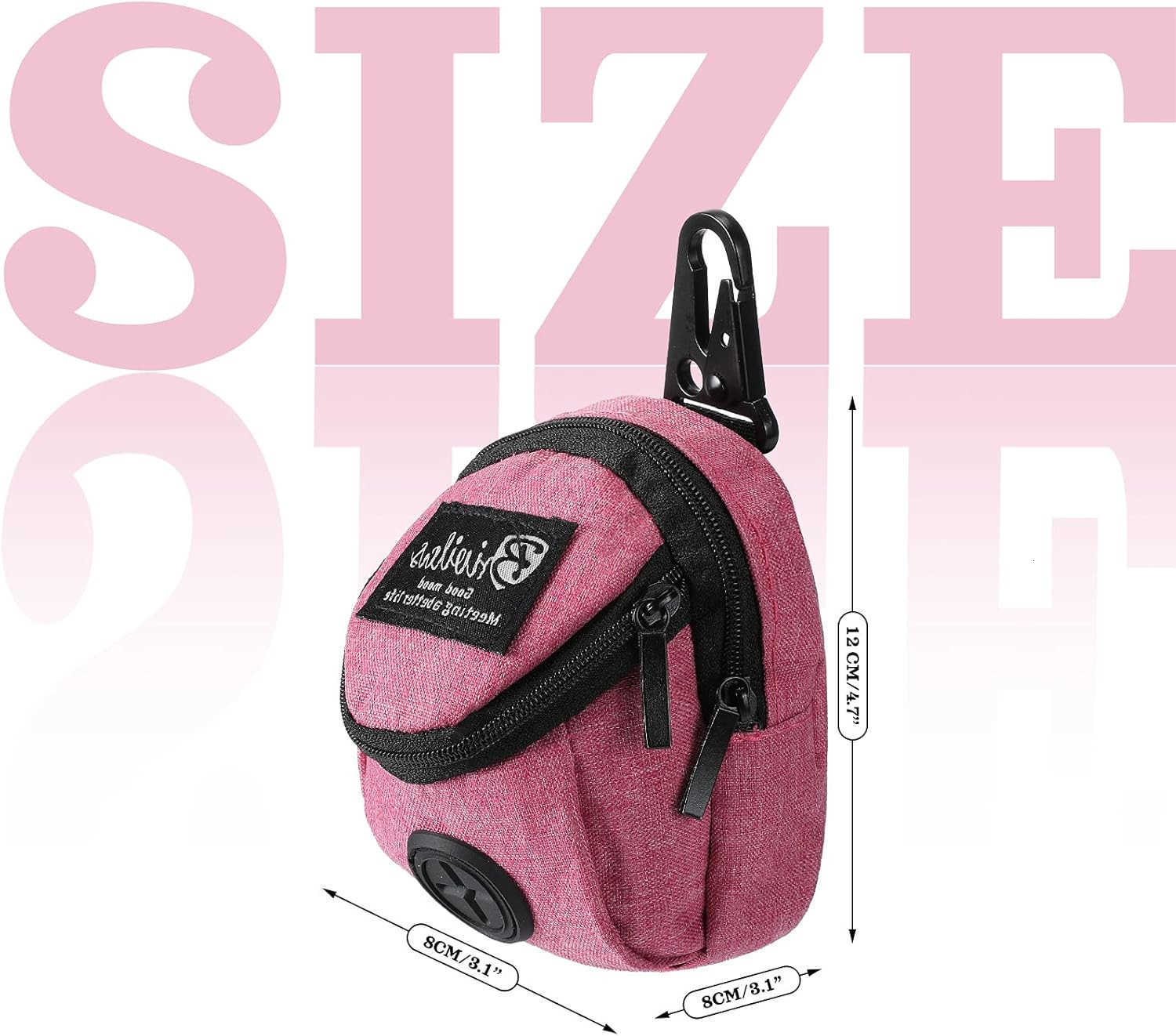 2 Pieces Dog Treat Pouch Pet Poop Bag Holder Dispenser Outdoor Carrier Waste Zipper Pouch with Metal Button for Most LeashGreen BlackSolidcolor Patter