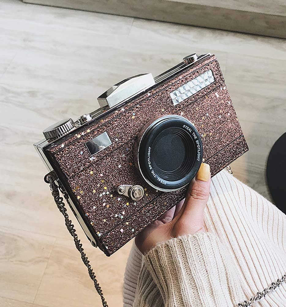 Camera Shoulder Bag PU Leather Crossbody Bag Vintage Novelty Cute Handbag Purse M250912