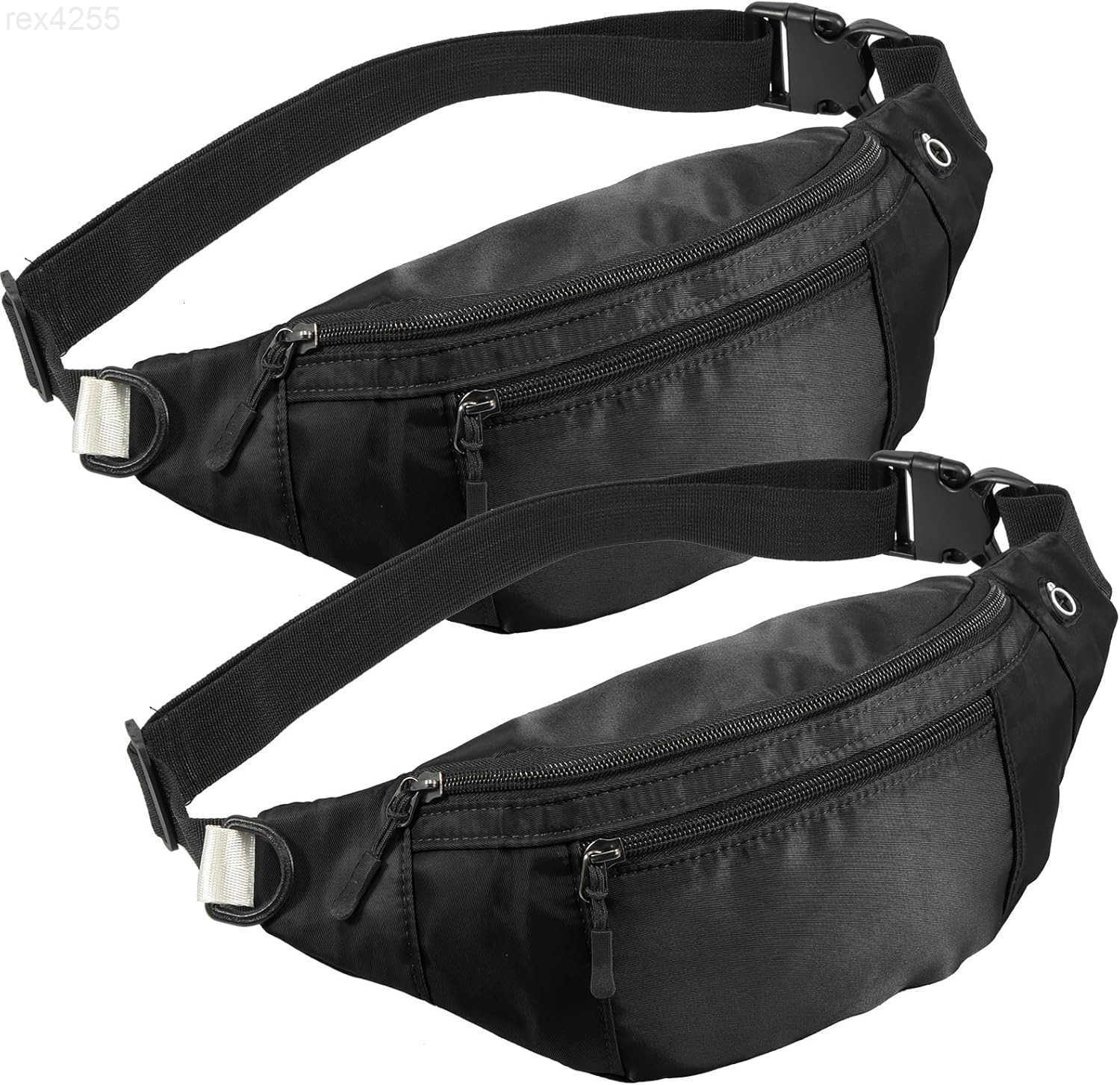 2PCS Crossbody Fanny Pack Large Capacity Waist Bag with Hidden Zipper Pockets Adjustable Strap Fanny Packs Waterproof Oxford Cloth Travel Belt Bag for