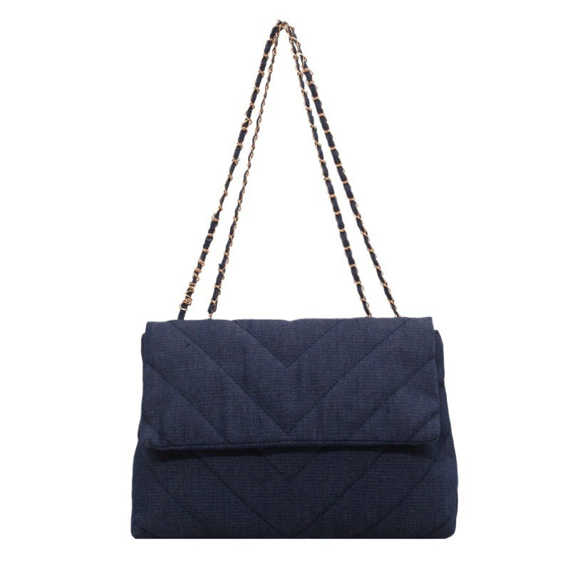 Casual Solid Canva Shoulder Bag Fashion Chain Crossbody Bags High Capacity Lady Handbags 240816