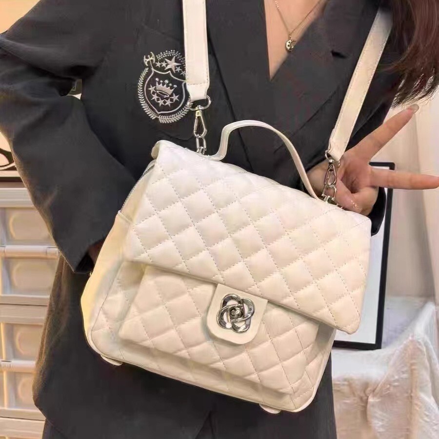 TB BHULAMTE Designer Bag Niche Academy Style Camellia Backpack For Women 2025 New Spring Fashion Versatile Luxury Bag Quilted Backpack