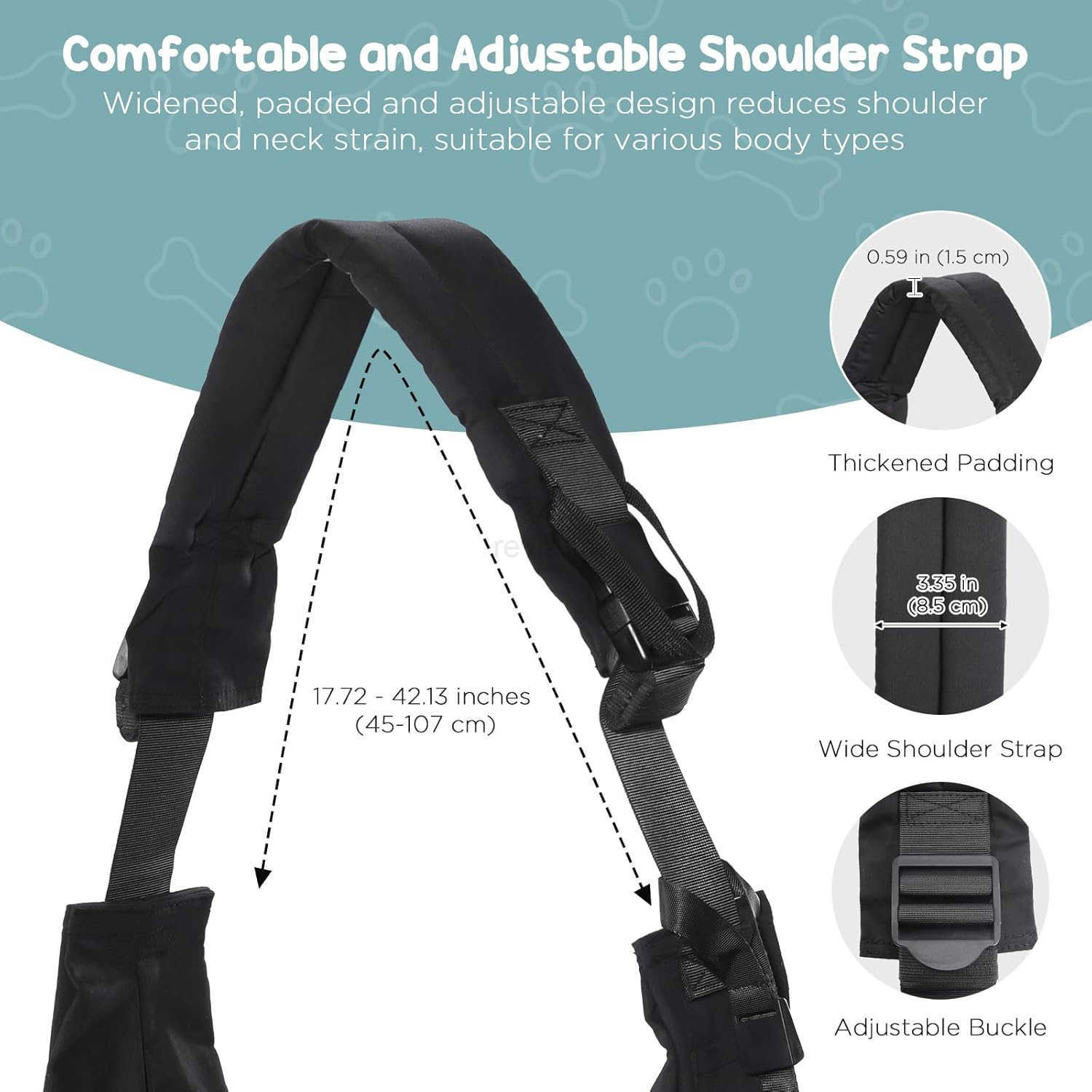 Dog Sling for Small Dog Cats Under 15lbs HandsFree Crossbody Pet Carrier with Adjustable Padded Strap Extra Pocket Safe Soft Pouch Bag for Puppies Wal