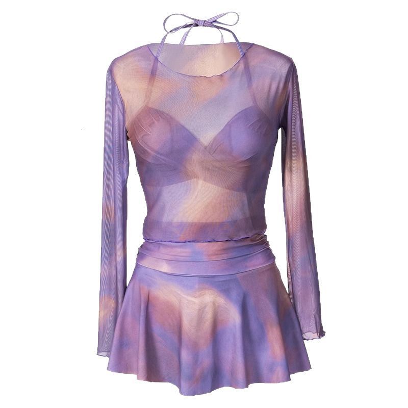 2025 New High-End for Women, Sexy Pure Desire, Slightly Plump, Covering, Tie-Dye Two-Piece Beach Vacation Hot Spring Swimsuit