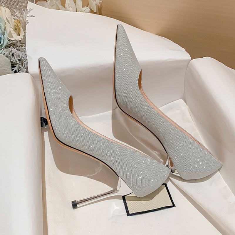 2025 Autumn New Wedding Dress Women's Fine High Heels Water Diamond Shining Design Light Luxury Elegant Fashion Women's High Heels Designer 