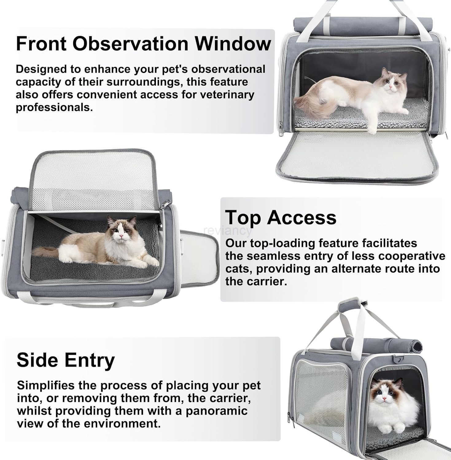 Pet Carrier Soft Sided Cat Carrier for SmallMediumLarge Cats Puppies Up to 16 lbs Collapsible Cat Bag for Outdoor Travel TSA Airline Approved with Pri