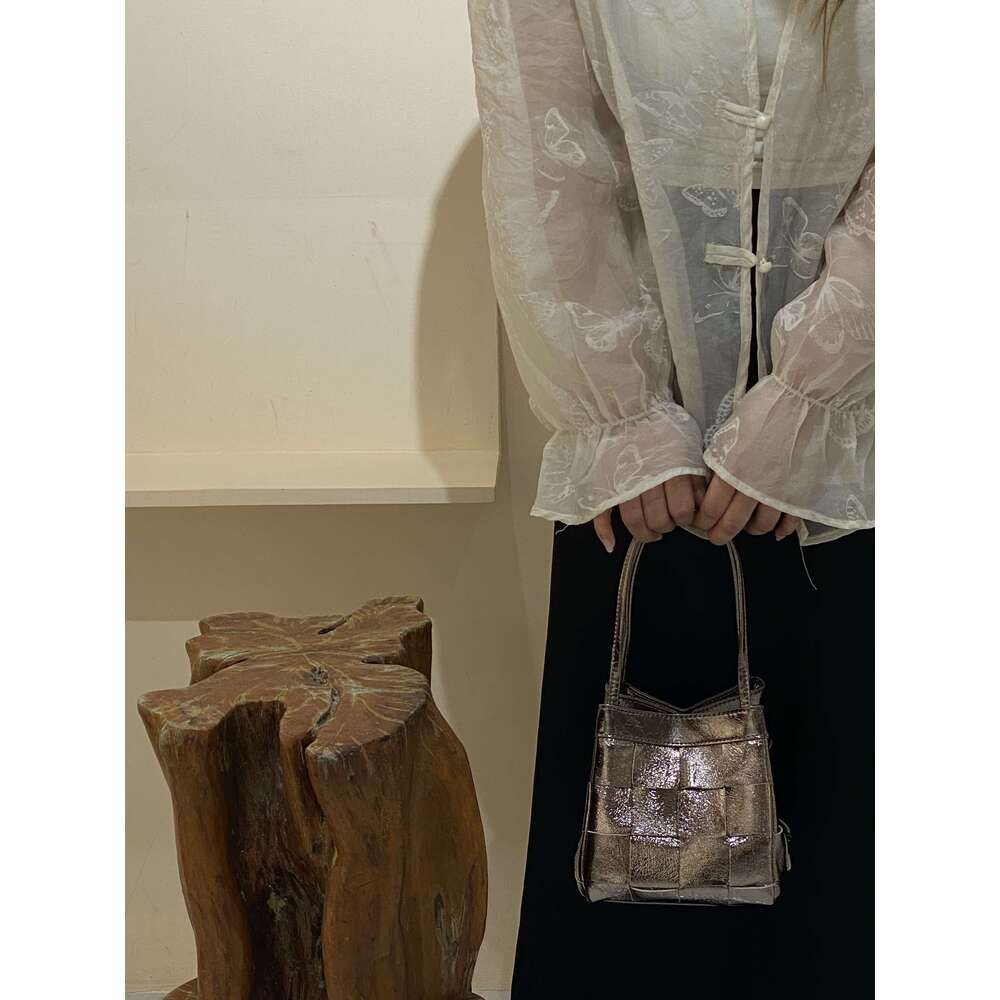 Designer Bag Tote Bag Shoulder Bag Top Layer Oil Wax Cowhide Small Square Genuine Leather Woven Handheld Basket Niche Design Crossbody Bag