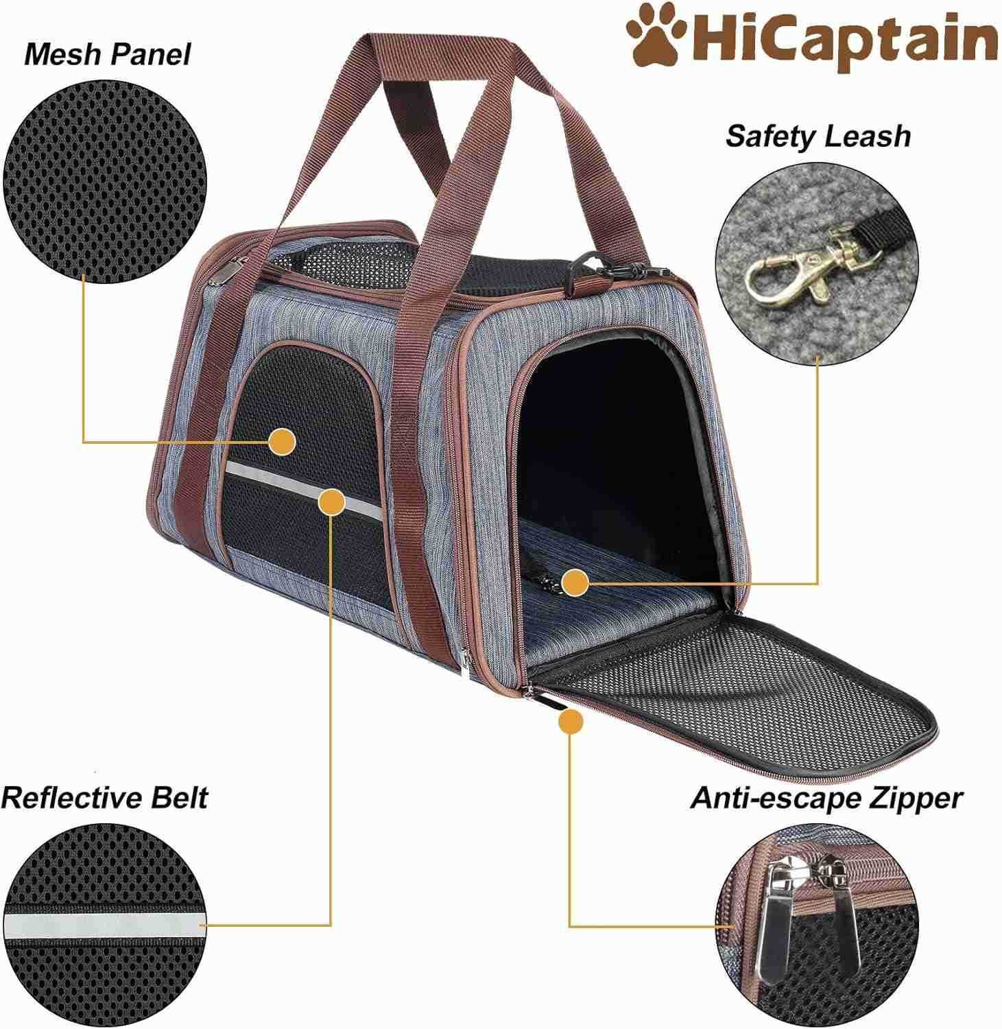 Soft Cat Carrier with Top Mesh Window Pet Carrier Breathable for Medium Cats and Small Dogs Puppies up to 15 lb BlueW250912