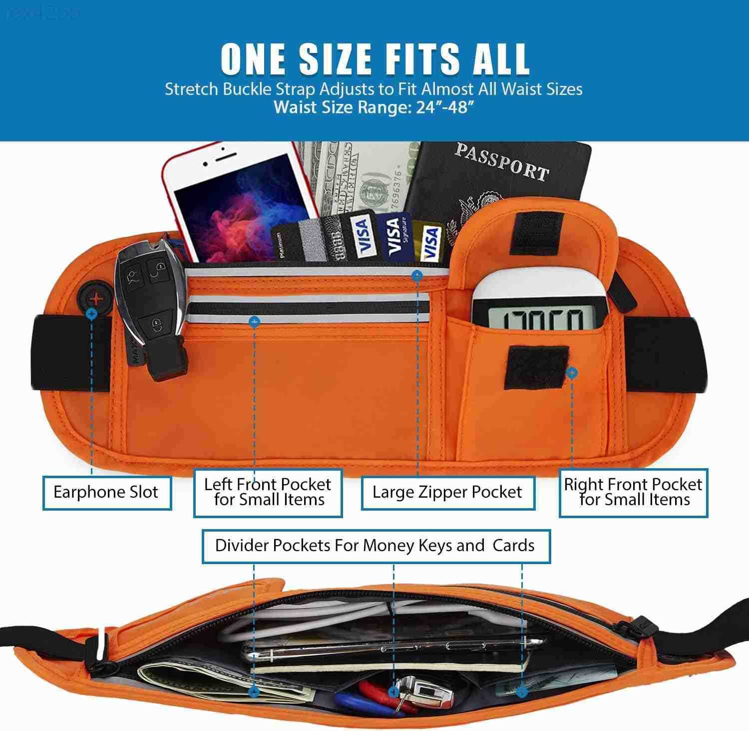 Slim Running Belt Fanny Packs for Women Men Reflective Waist Pack Phone Holder for Walking Fitness Workout ExerciseWater Resistant Running Travel Belt