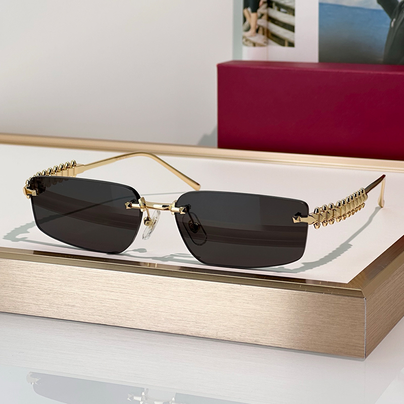 Designer Sunglasses High Quality Metal Rimless Rectangle Eyewear 0544 Luxury Sunglasses Outdoor Goggles UV400 Protection Glasses With Box