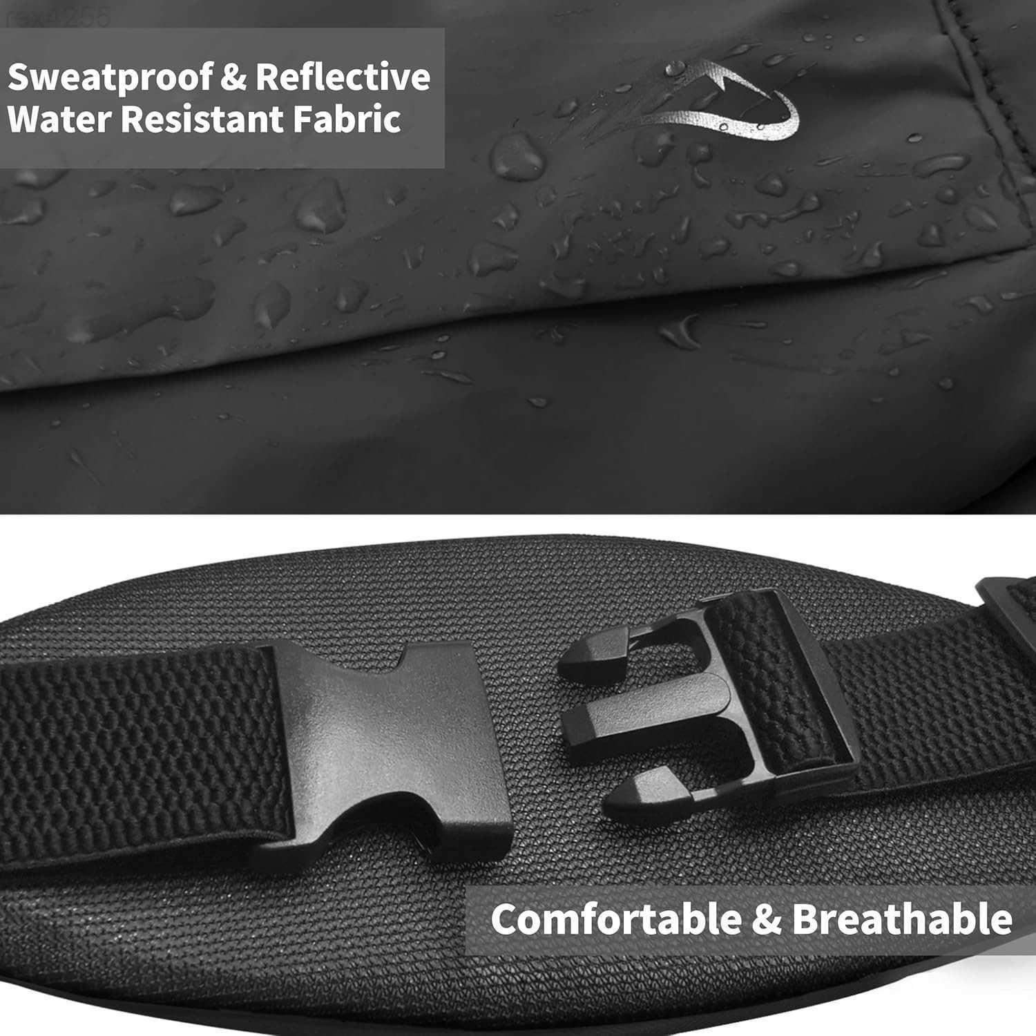 Fanny Pack Whole Bag Reflective Running belt for Women MenSweatproof Phone Holder Workout Running Waist PackblackW250912