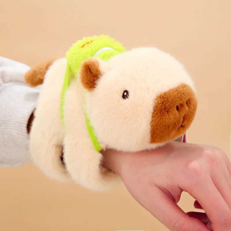 Cute Stuffed Animal Capybara Wristband Plush Doll Toys Soft Wrist Band Water Dolphin Doll Wrist Snap Ring Plush Fun Pop Circle C250912