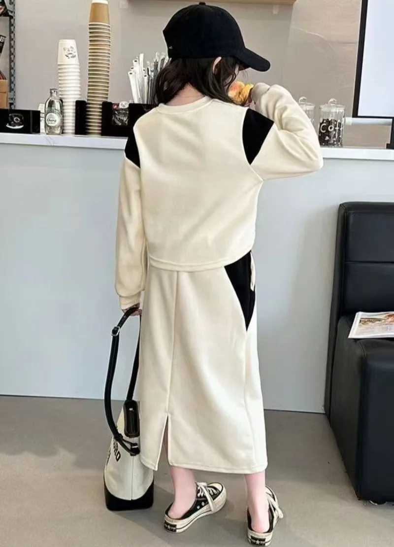 Spring and Autumn Skirt Suit Set Korean Two Piece Clothes Girl 10 To 12 Years Old Childrens Clothing Girls Kids Winter Outfit C250912