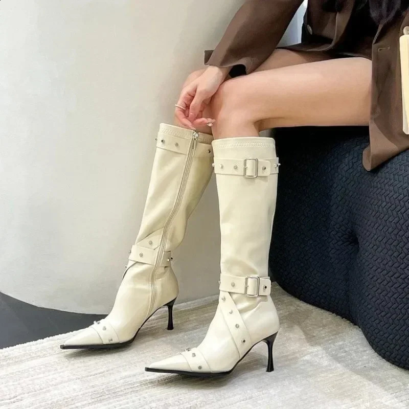 Style Stiletto Boots for Women 2025 Selling Pointed Toe Womens Tall Slimming High Heel with Zippers 250912