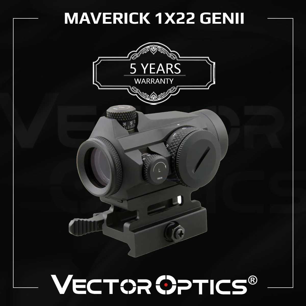 Maverick GenII 1x22 Red Dot Scope Sight Hunting Tactical Unped Turret QD Mount For Real Firearms 308 Airsoft W250912