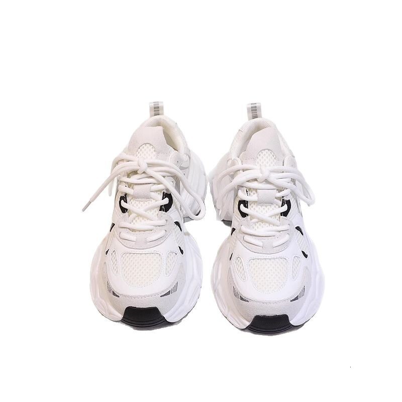 TOP Designer 2025 Spring/Summer Women's Dad Shoes Mesh Thick Sole Height Increasing Fashion Lace-up Casual Versatile Sneakers e9